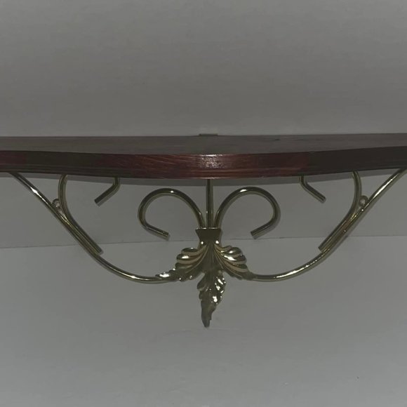 Claret Console Mahogary-finished Wood And Brass Plated Metal Home Interiors - Picture 2 of 7